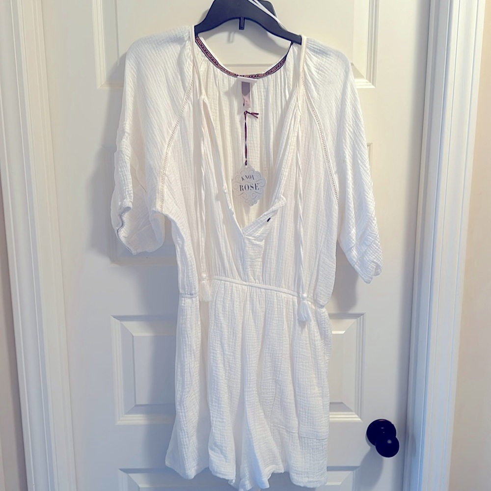 White Linen Romper XL